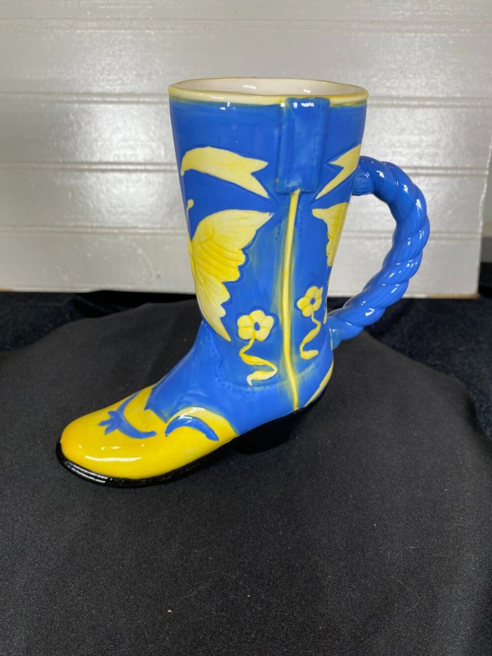 Whimsical Ceramic Cowgirl Boot, Decoration, 6 inches Tall, Bud Vase, Western